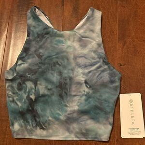 NWT Athleta Conscious Crop Printed A-C Top Blue Multicolor Size XS